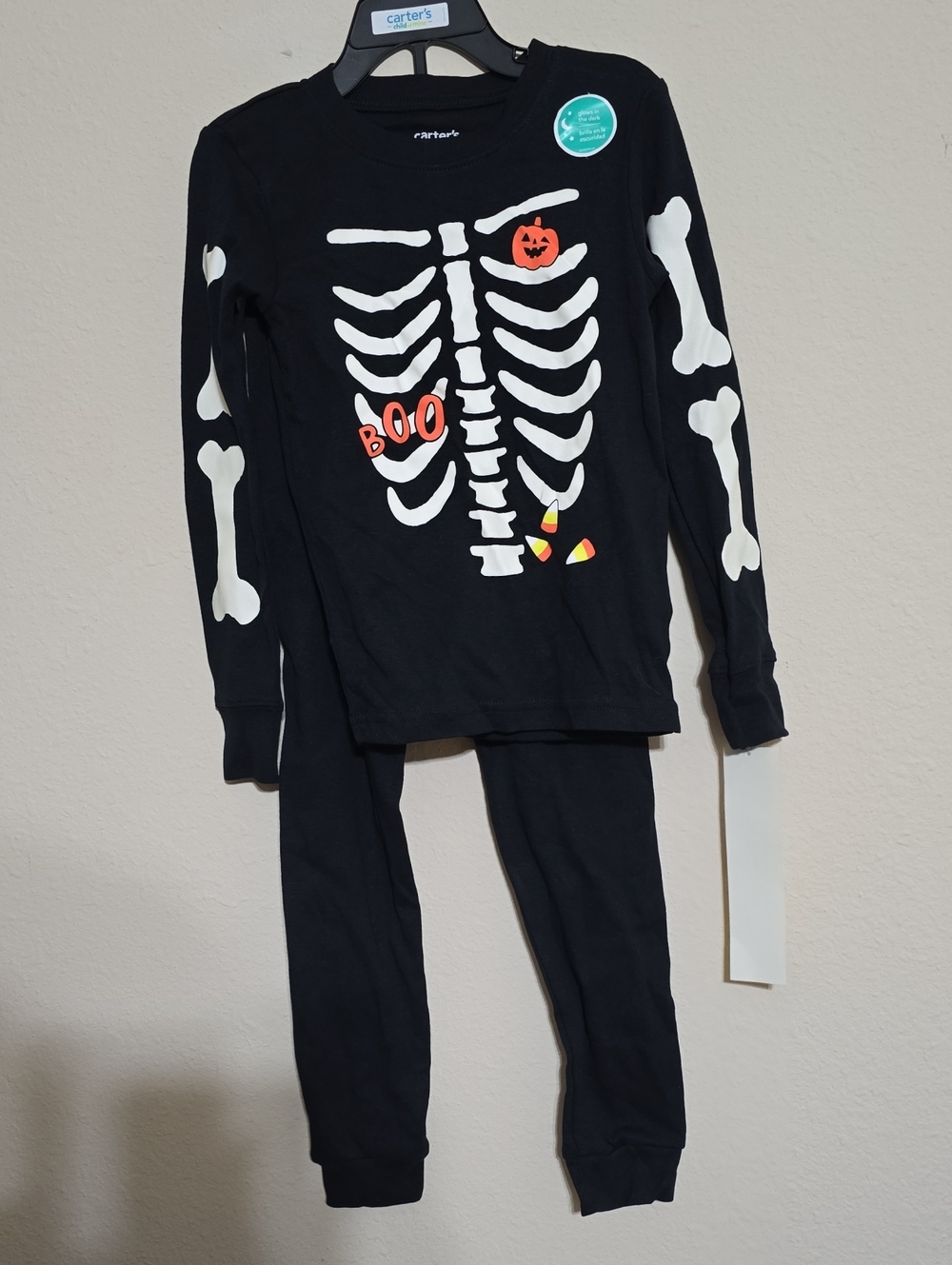 NWT Carter's Boys Black Skeleton Halloween Pajama Set Size 5T